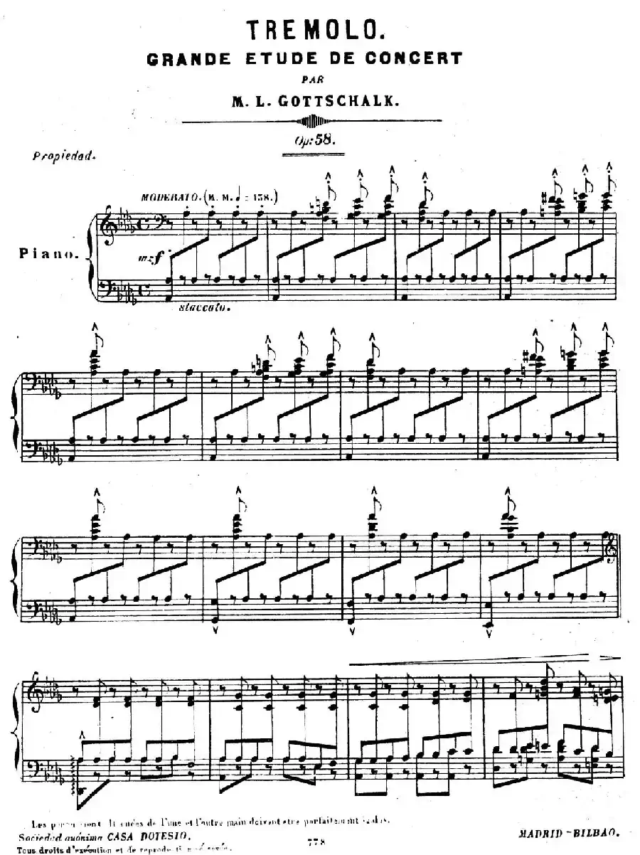 Grande Etude de Concert Tremolo Op.58（音乐会练习曲“震音”）