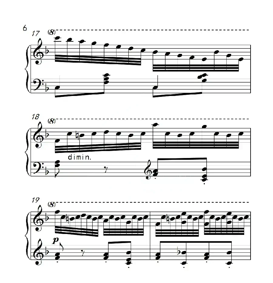 第六级B组 练习曲(中国音乐学院钢琴考级作品1~6级)