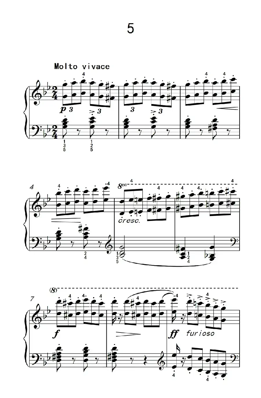 车尔尼钢琴八度练习曲 553（5）