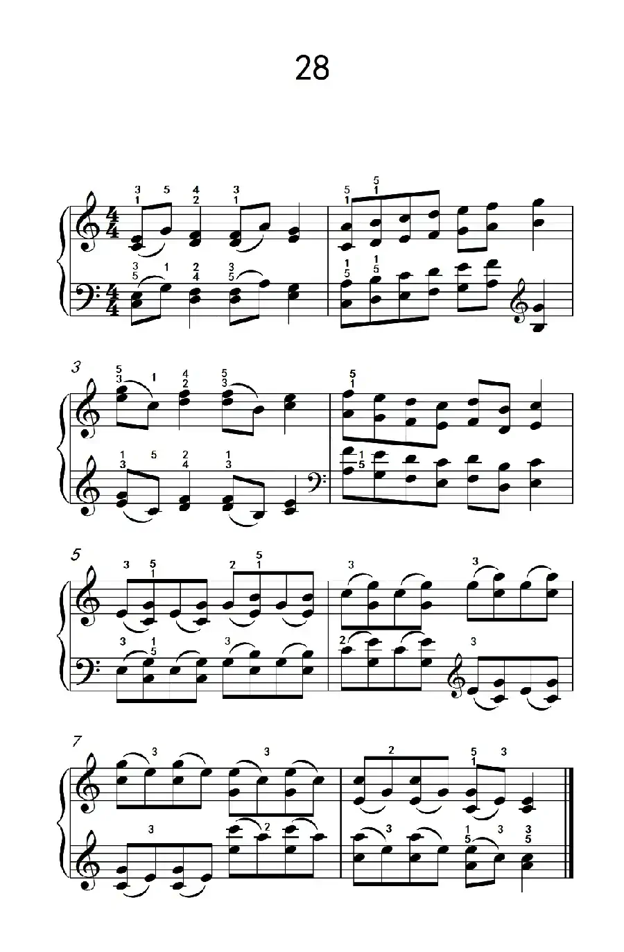 双音练习 28(儿童钢琴手指练习 2)