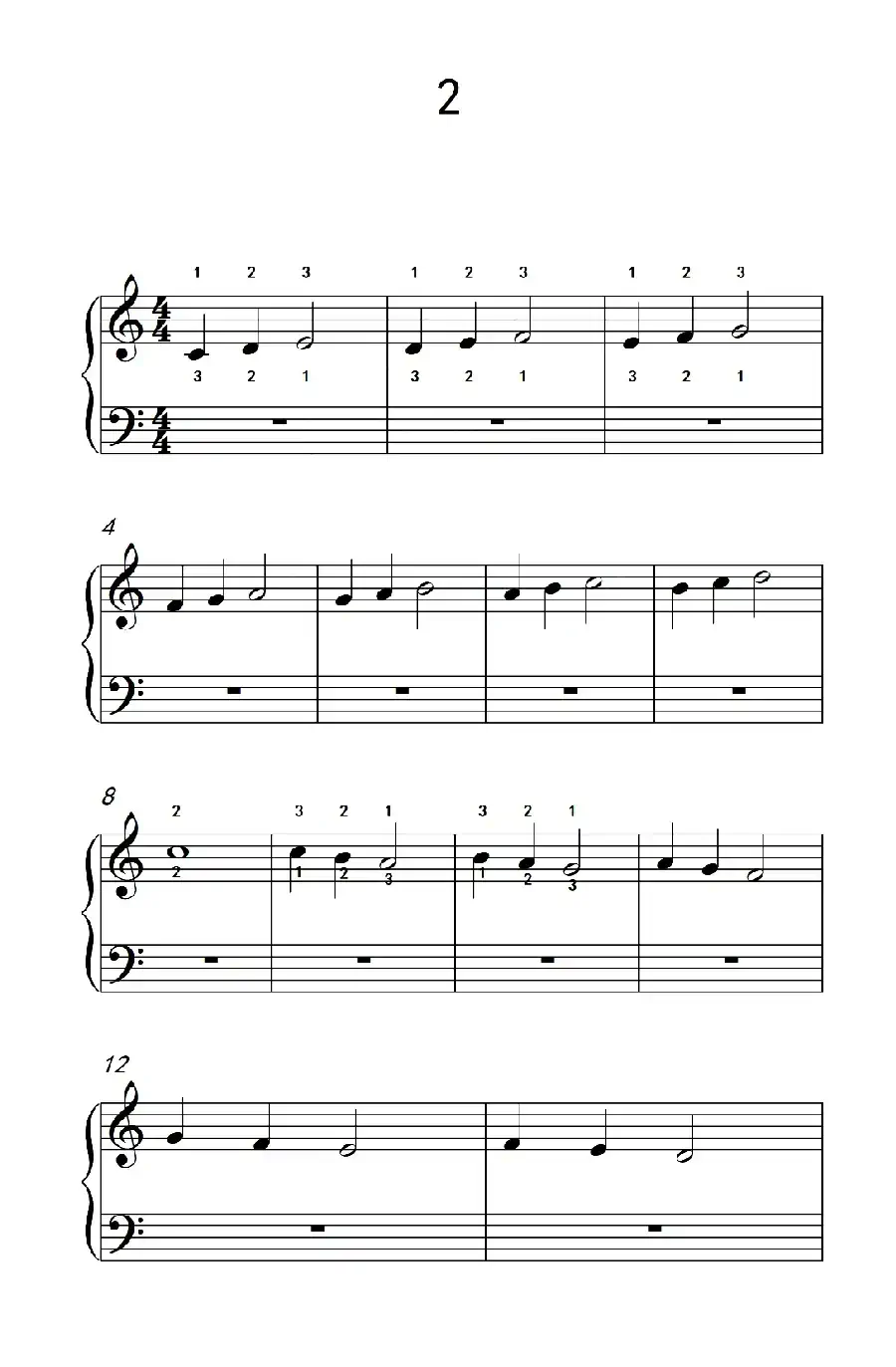 非连音练习 2(儿童钢琴手指练习 2)