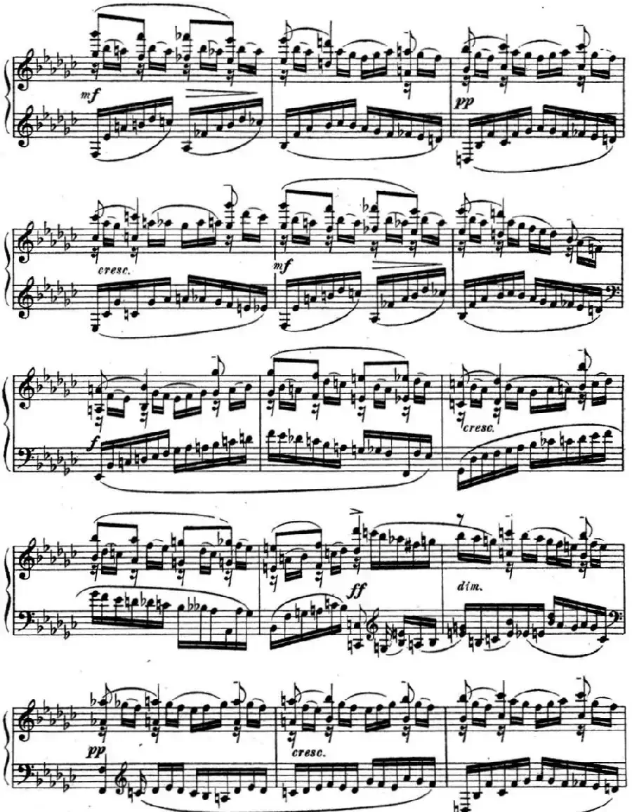 拉赫玛尼诺夫 音乐瞬间 Op.16 No.2 降e小调