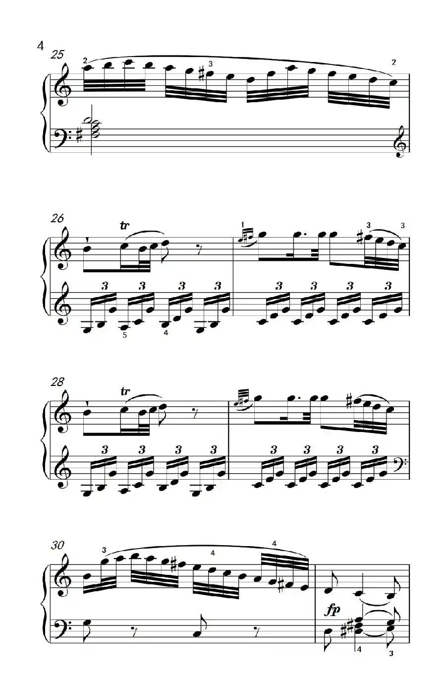 第八级1.C大调奏鸣曲 第一乐章 K.330（中央音乐学院 钢琴（业余）考级教程 7-9级）