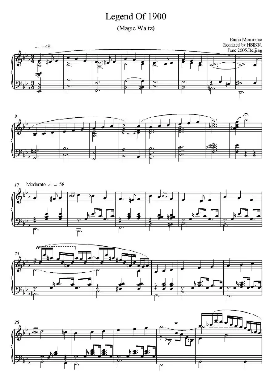 Legend Of 1900（电影《海上钢琴师》选曲）