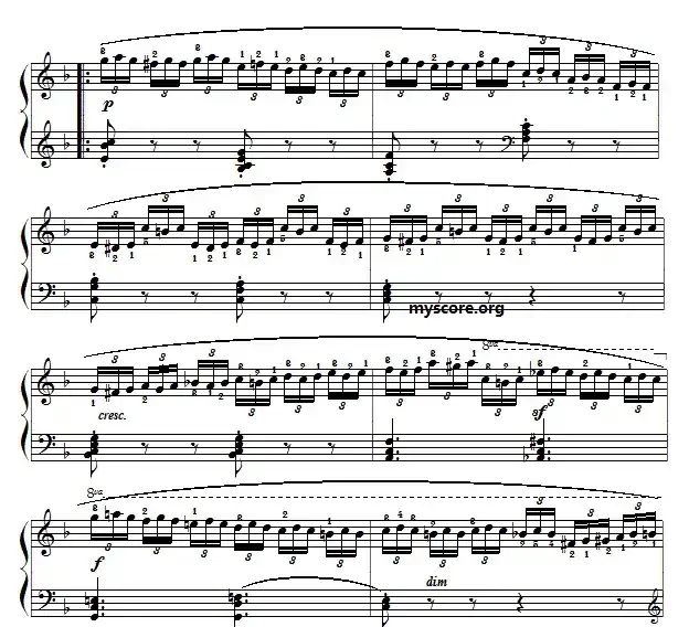 车尔尼（Czerny）849第20首曲谱及练习指导