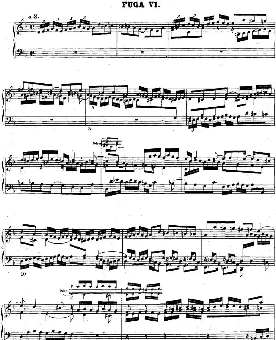 巴赫《平均律钢琴曲集·第二卷》之赋格曲(NO.6)