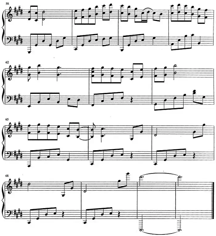 流行歌曲改编的钢琴曲：小小