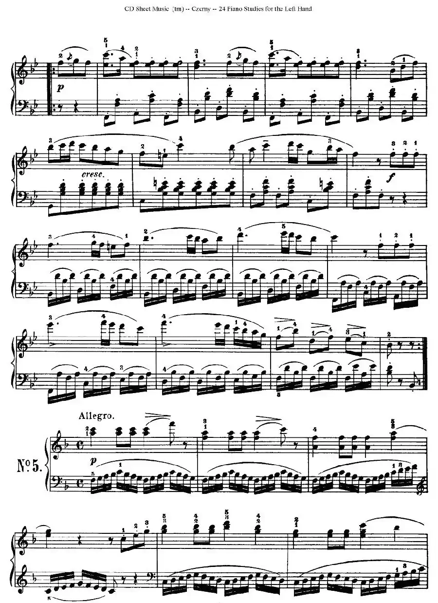 Czerny - 24 Piano Studie（1—7）（车尔尼 - 24首钢琴练习曲）
