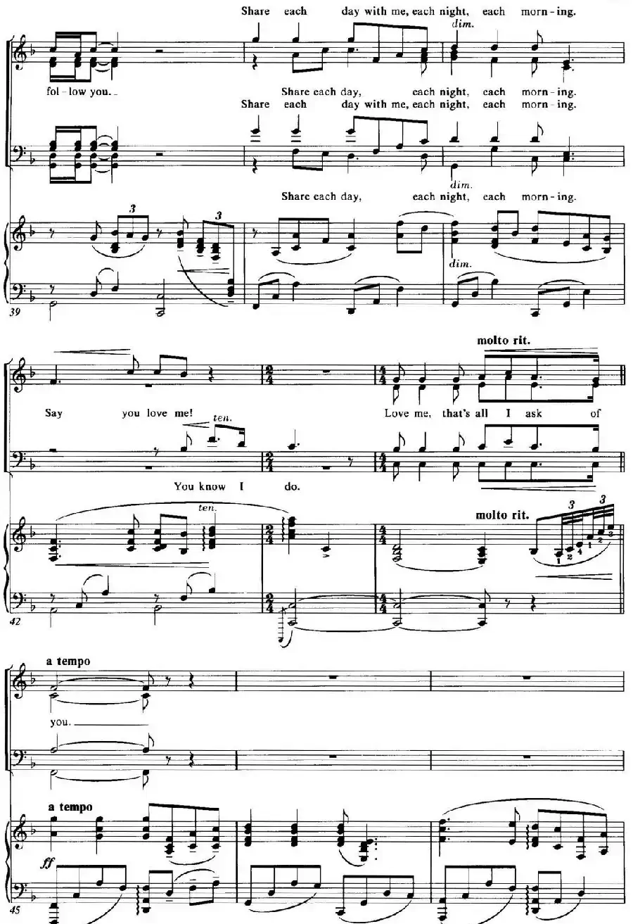 Choral Suite from The Phantom of the Opera（5 ALL I ASK OF YOU、四重奏）