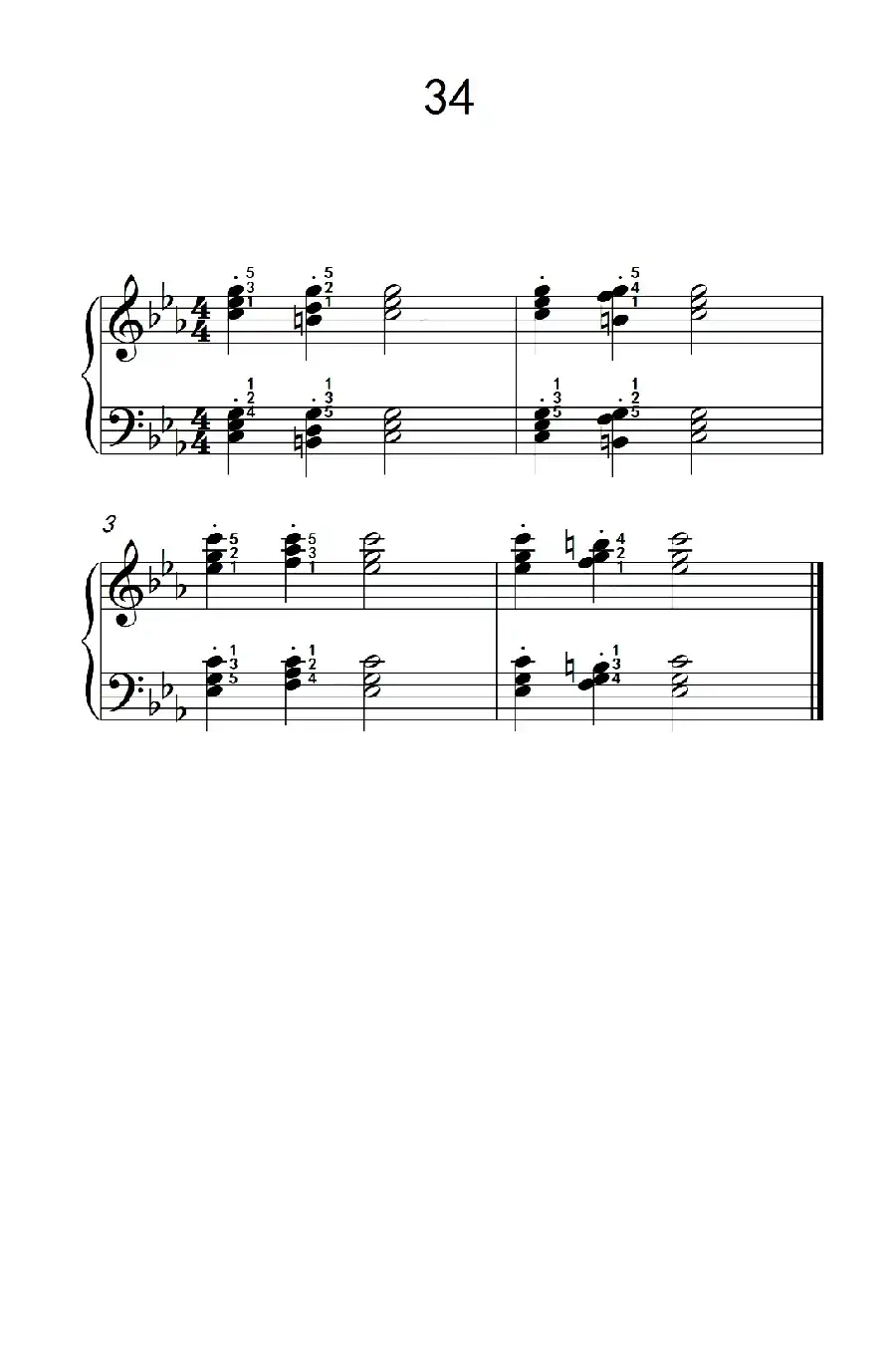 和弦练习 34(儿童钢琴手指练习 2)