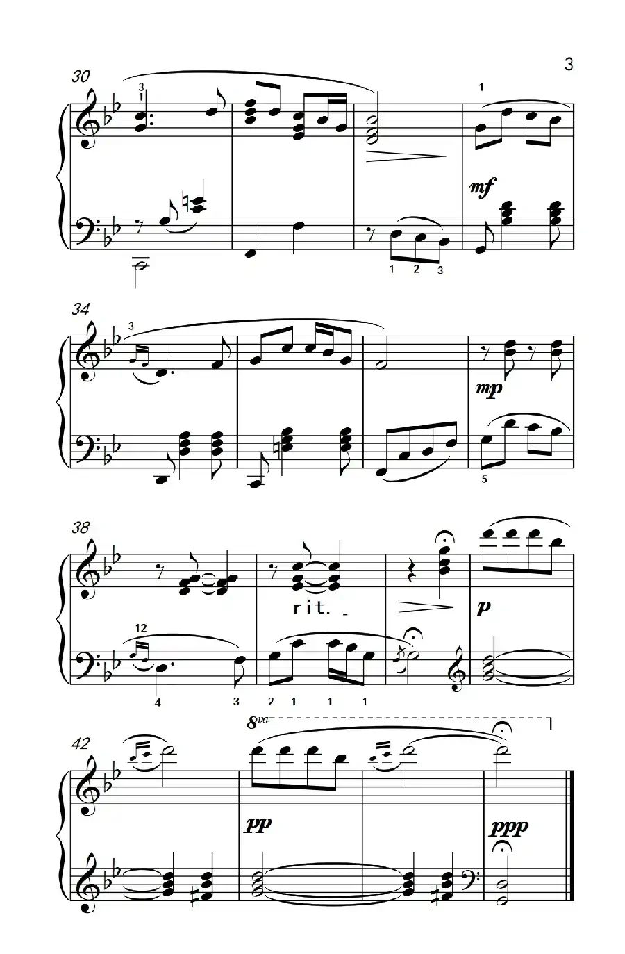 映山红（约翰·汤普森 成人钢琴教程 第三册）