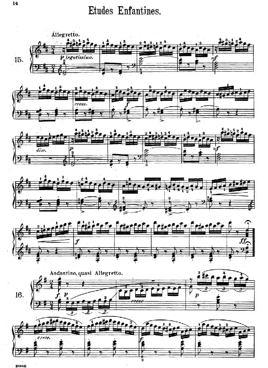Etudes Enfantines Op.37（儿童钢琴练习曲 第15——20首）