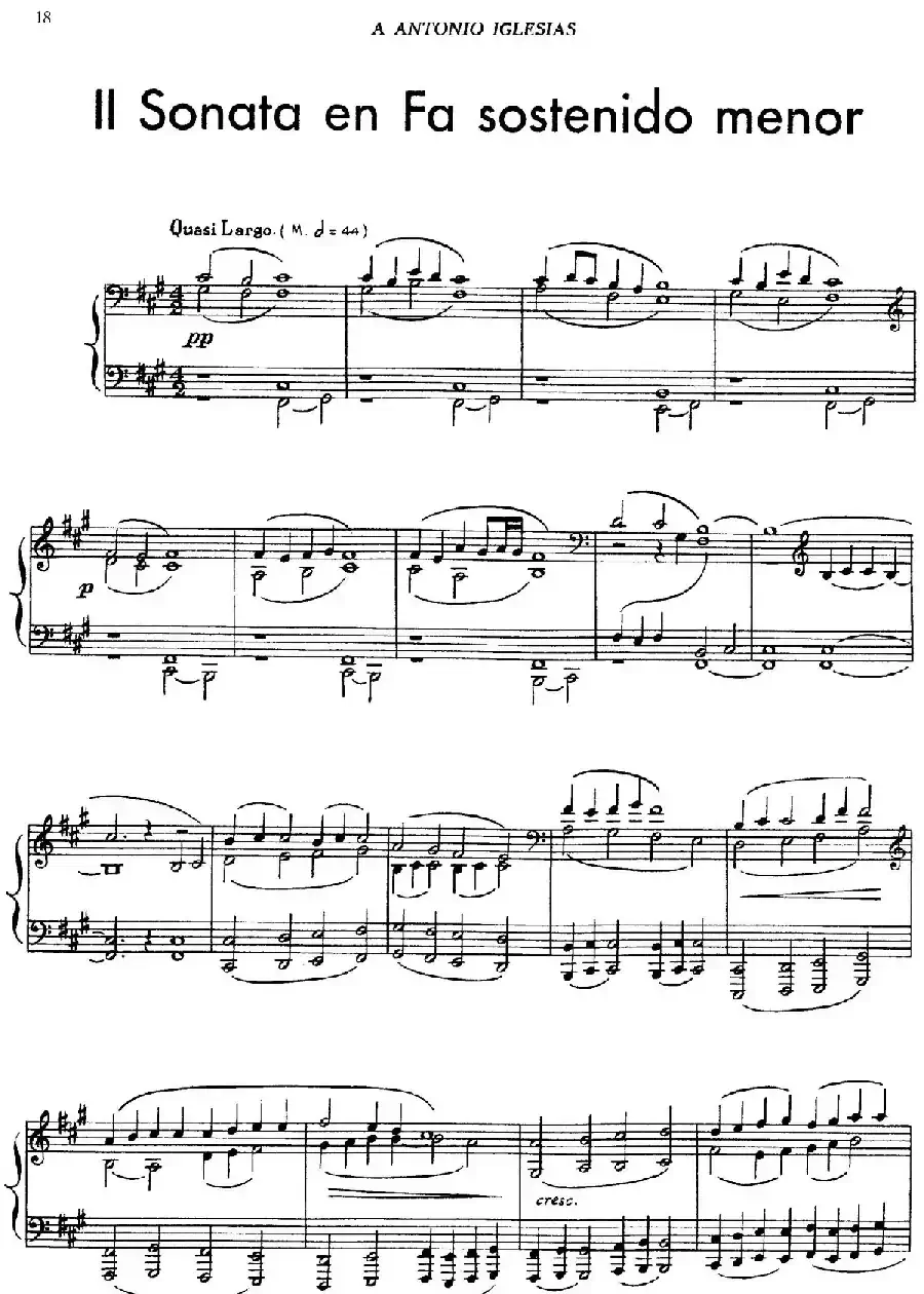 5首卡斯蒂利亚奏鸣曲（Ⅱ sonata en fa sosotenido menor）