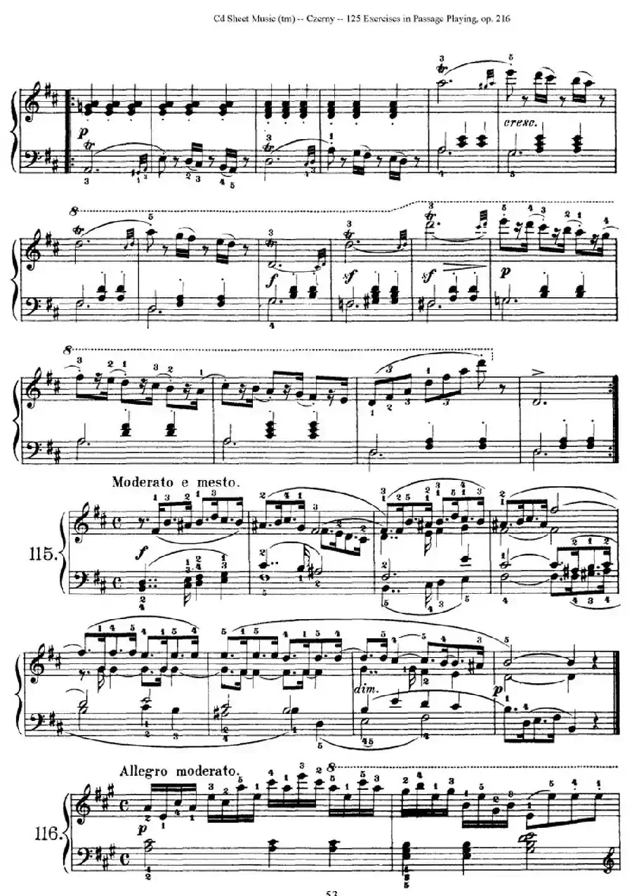 125 Exercises in Passage Playing Op.261（车尔尼125首钢琴短乐句练习曲（112——125））