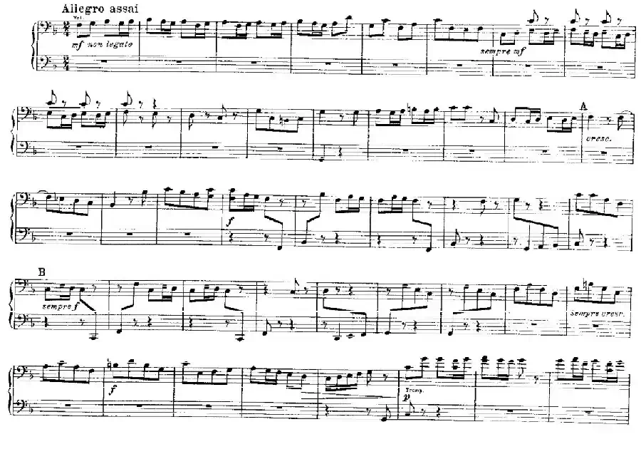 Brandenburg Concerto No.2 in F Major BWV.1047（F大调第二勃兰登堡协奏曲·四手联弹版）