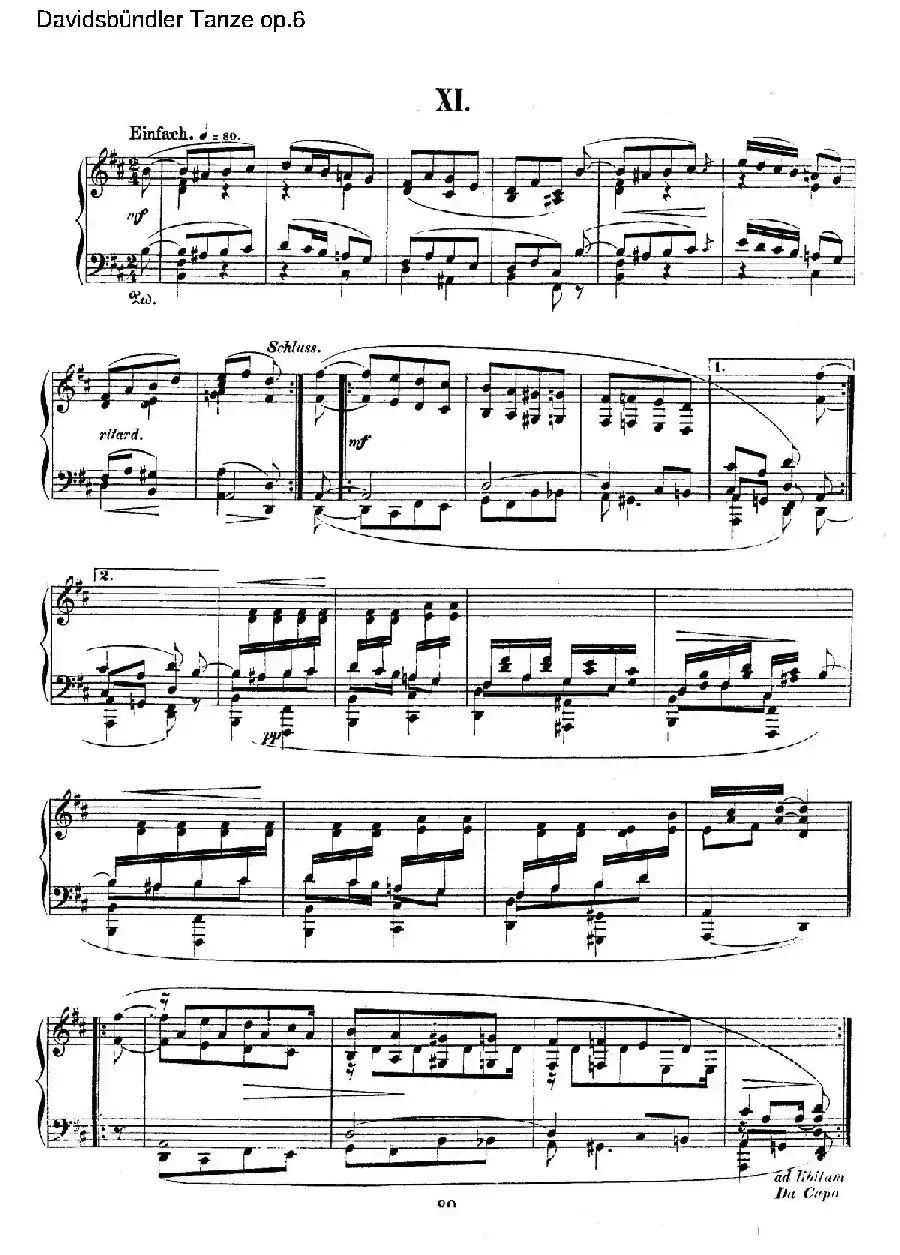 Davidsbundler Tanze Op.6（大卫同盟舞曲）