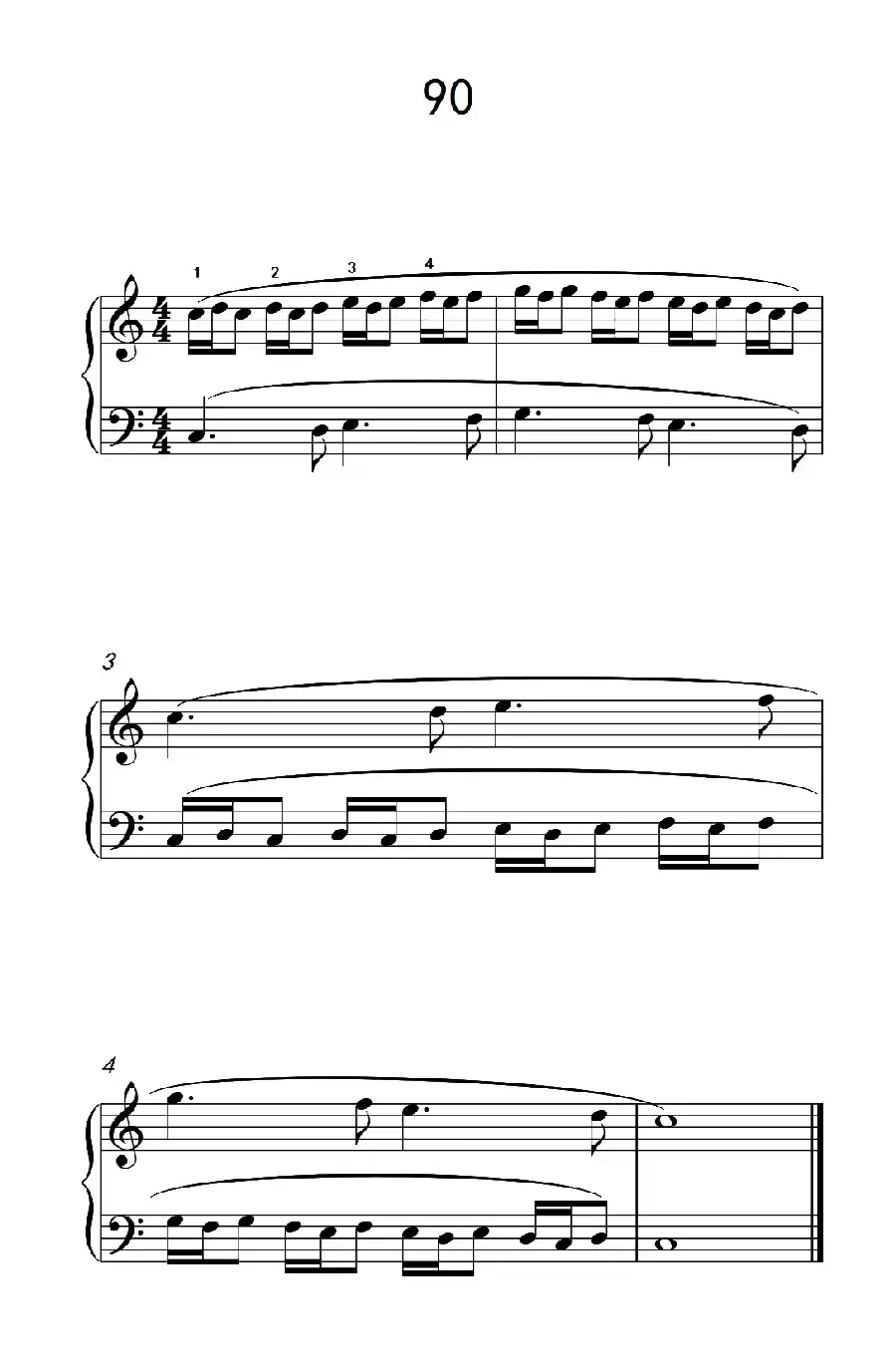 两手不同节奏的练习 90（儿童钢琴手指练习 2）