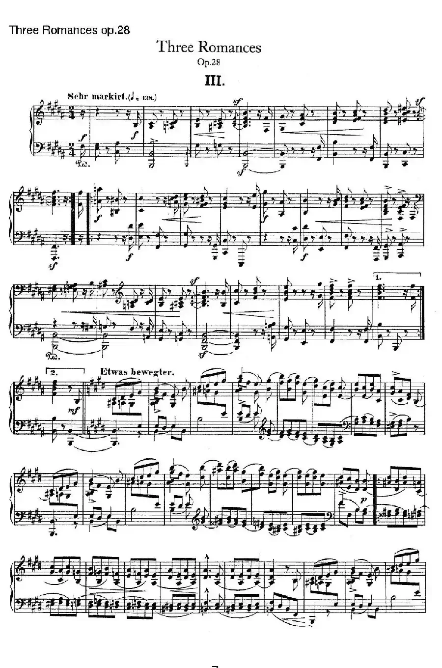 3 Romances Op.28（3首浪漫曲·Ⅲ）