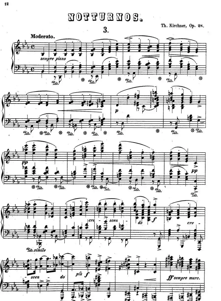 Nachtstücke Op·28（4首夜曲·3）