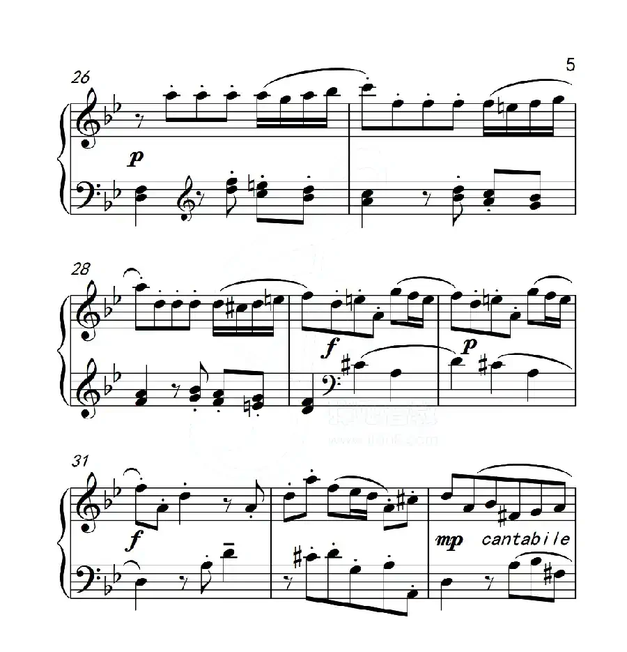 第五级B组 幻想曲（中国音乐学院钢琴考级作品1~6级）