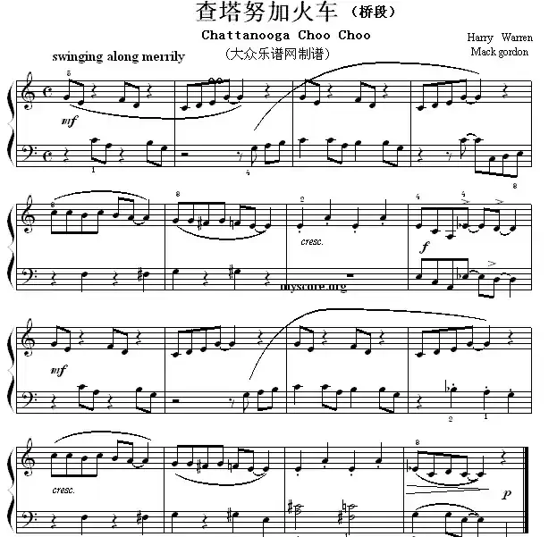 考级初级曲目：查塔努加火车（Chattanooga Choo Ch00）（桥段）