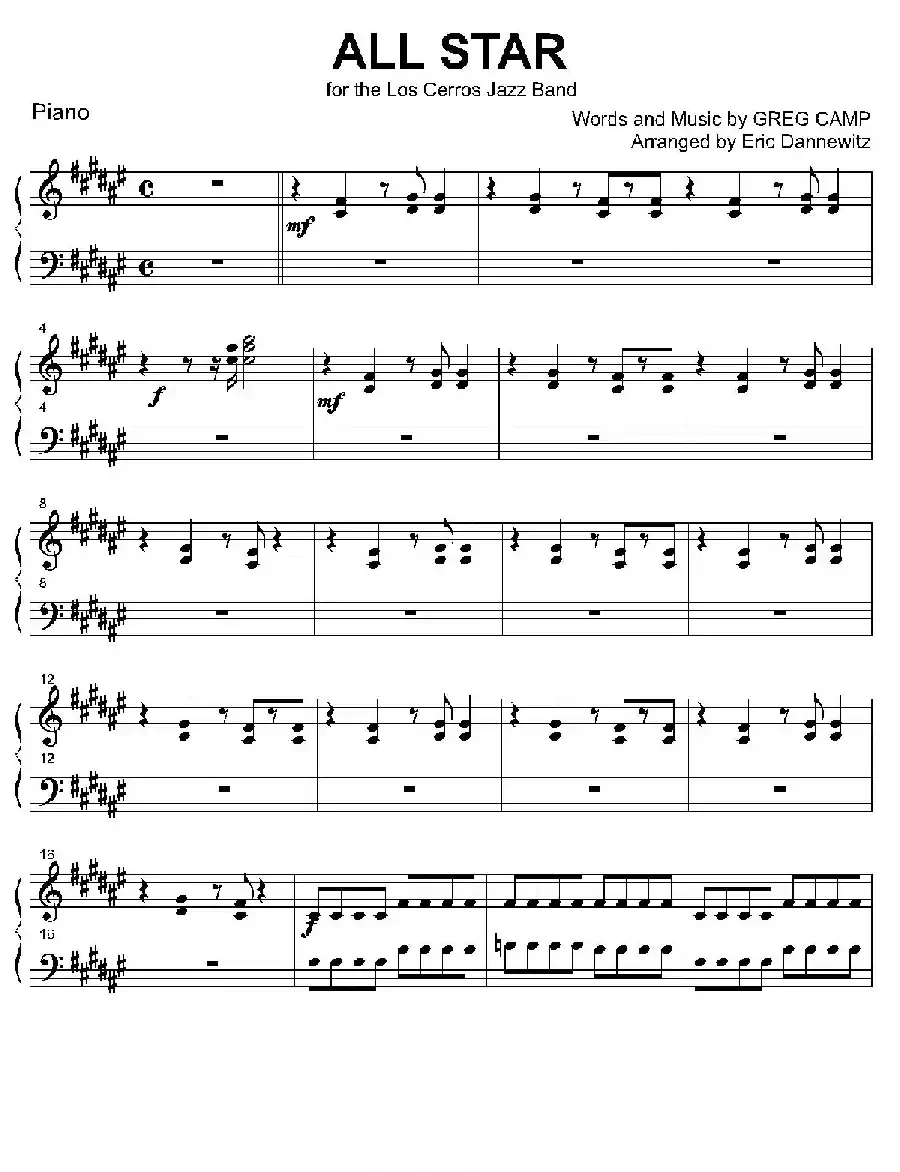 ALL STAR(钢琴分谱)