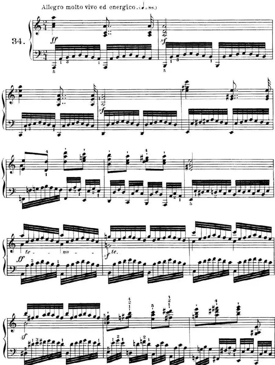 40首车尔尼Op.299钢琴快速练习曲(NO.34)