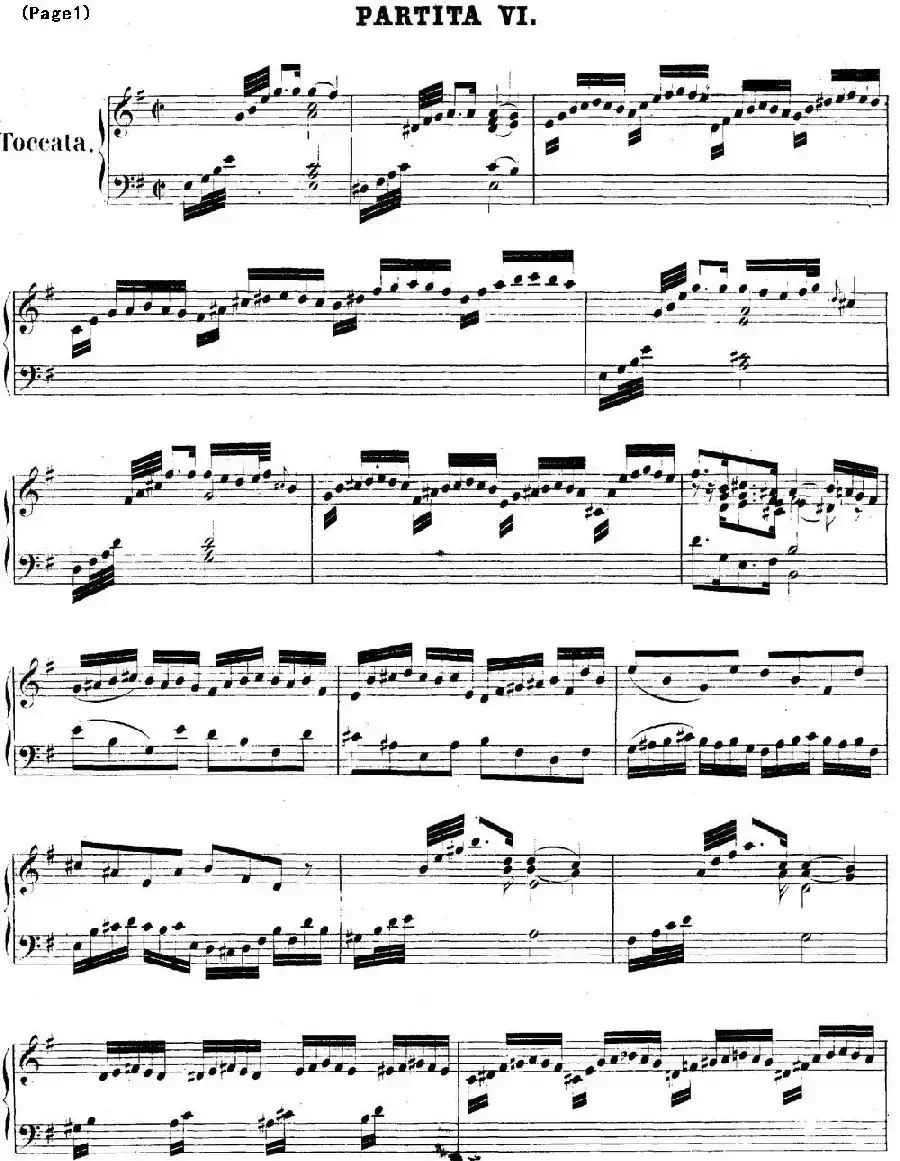 帕蒂塔6首德国组曲（No.6 e小调 巴赫 Partita e Minor BWV 830）