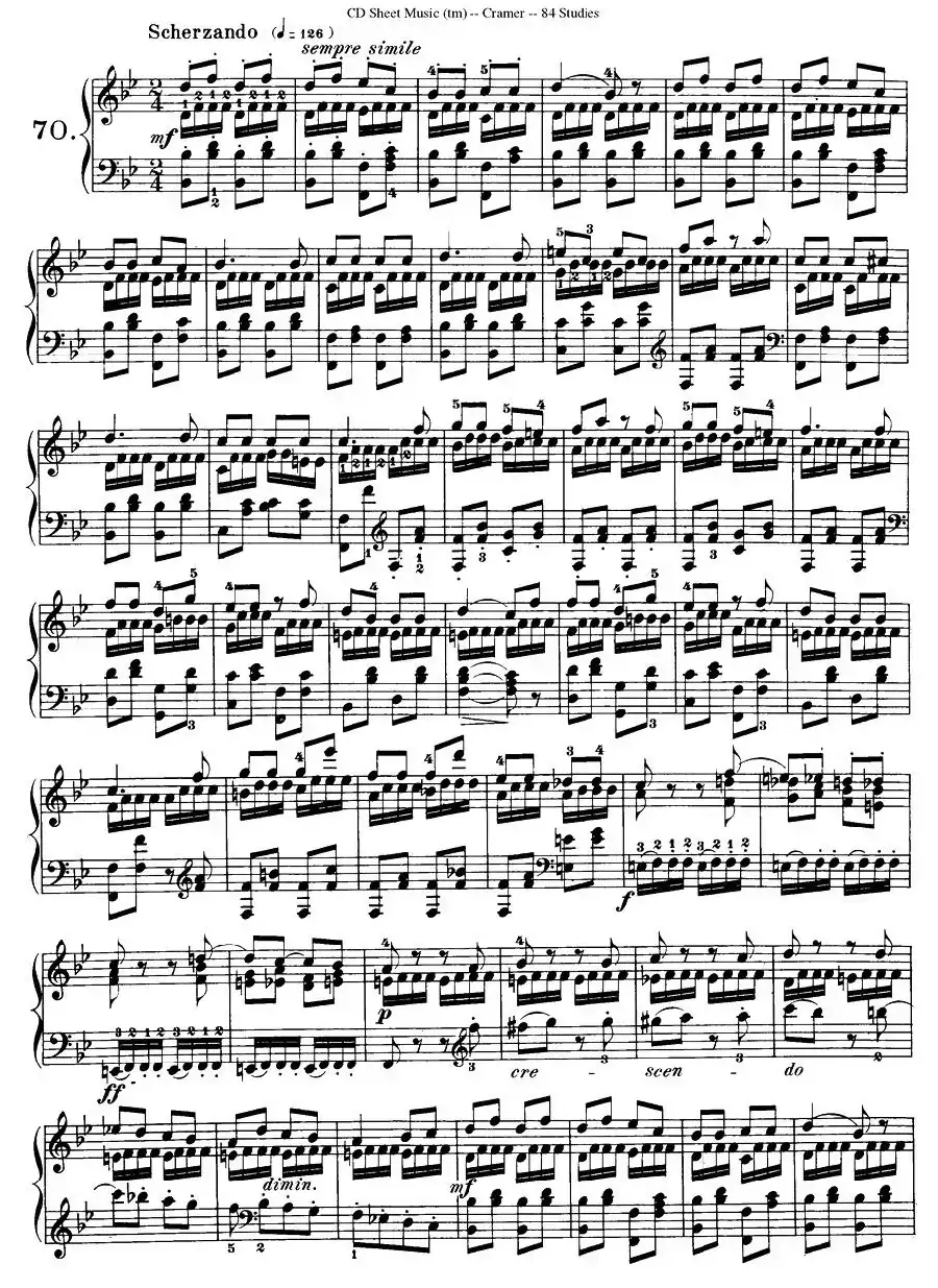 Cramer - 84 exercices（66—70）（克拉莫84首钢琴练习曲）