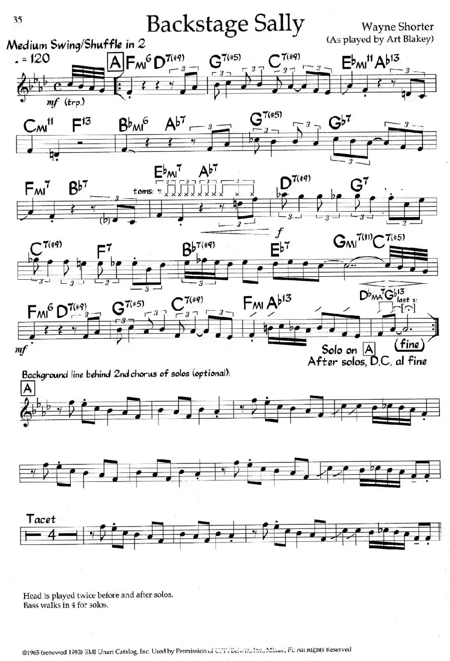 Backstage Sally（爵士钢琴曲）