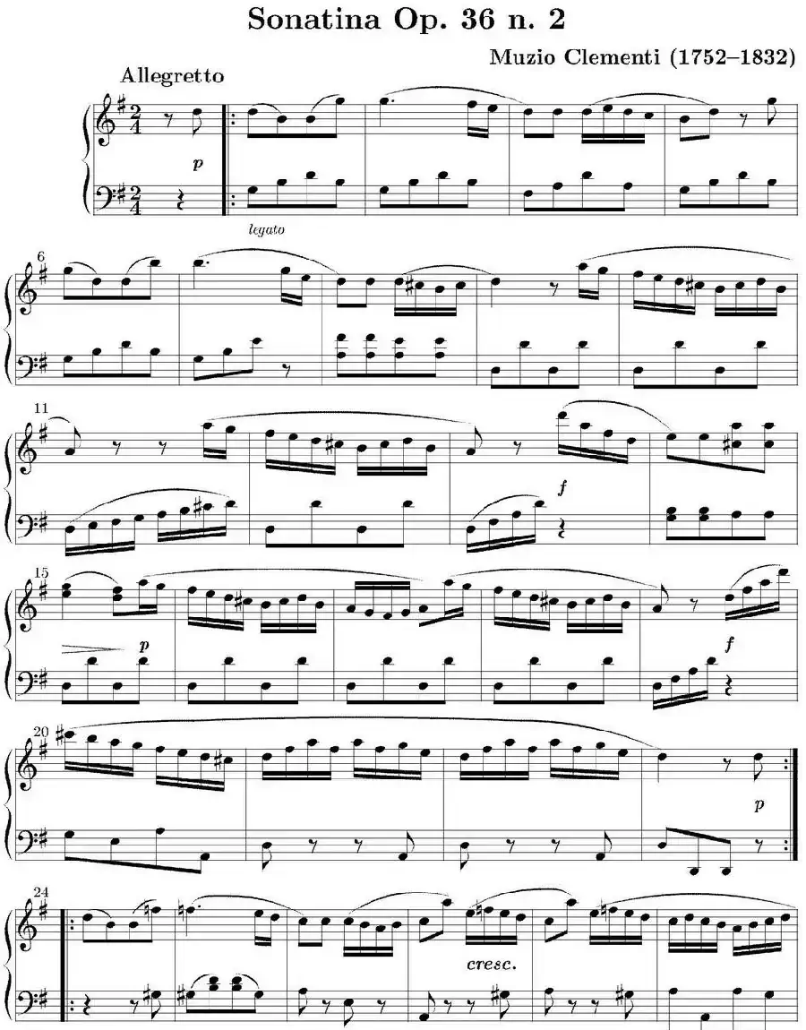 6 Sonatinas Op.36（6首钢琴小奏鸣曲-2）