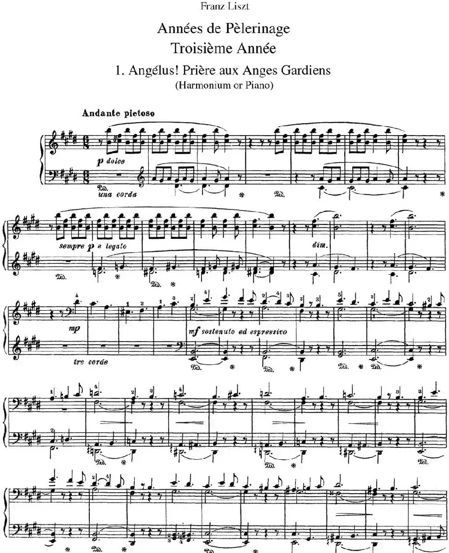 李斯特 旅游岁月 第三集 S.163 No.1 祈祷之钟声