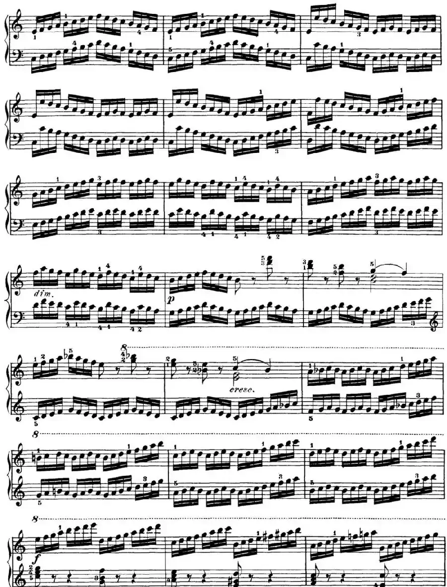 50首车尔尼Op.740钢琴手指灵巧技术练习曲(NO.1)