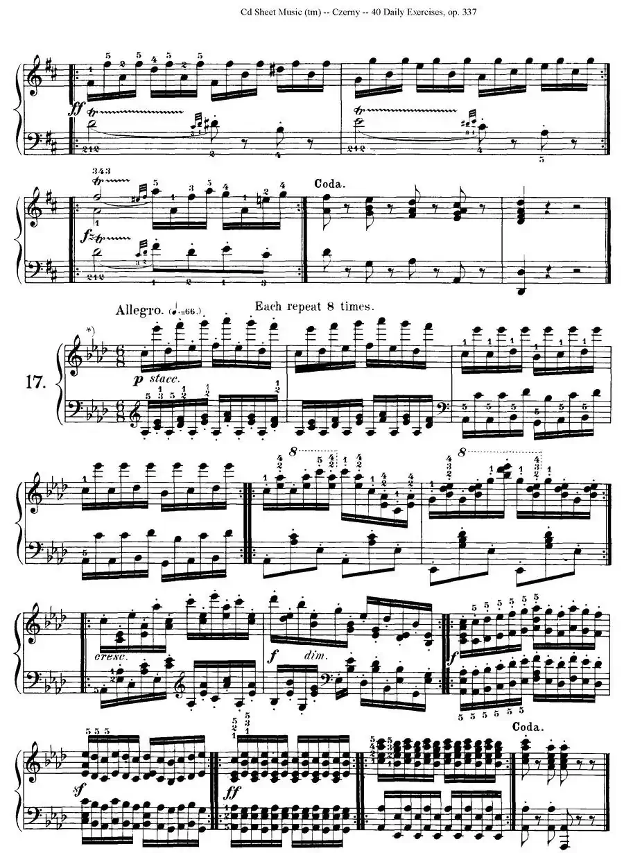 Czerny - 40 Daily Exerci Op.337(16—20)(40首日常训练曲)