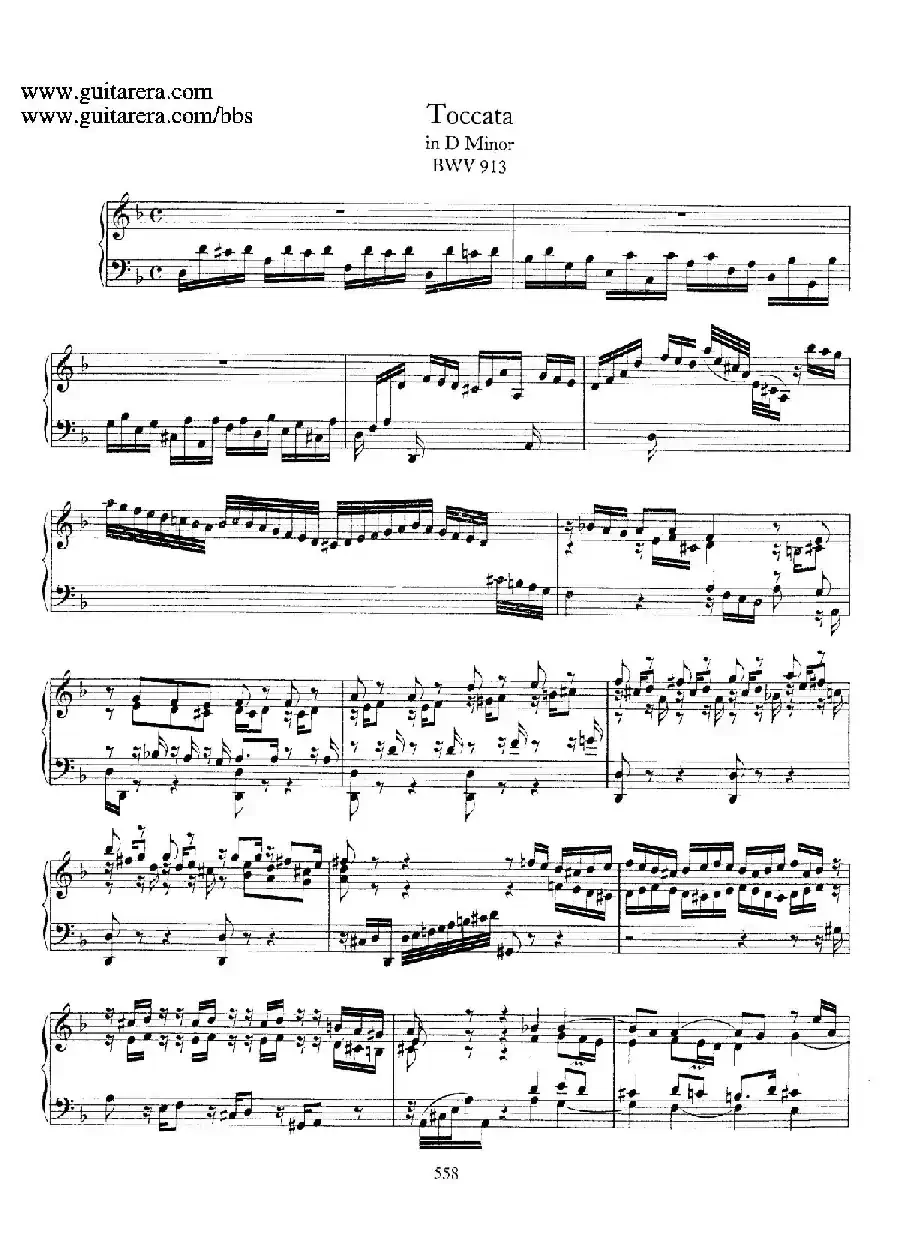 Toccata BWV 913（7首托卡塔·No.4.d小调）