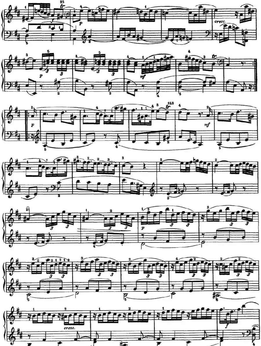 海顿 钢琴奏鸣曲 Hob XVI 14 Partita D major