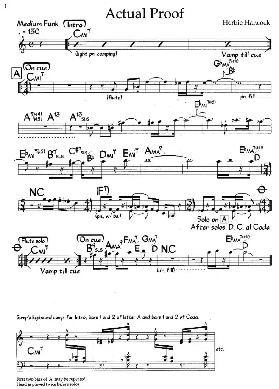 Actual Proof（爵士钢琴曲）