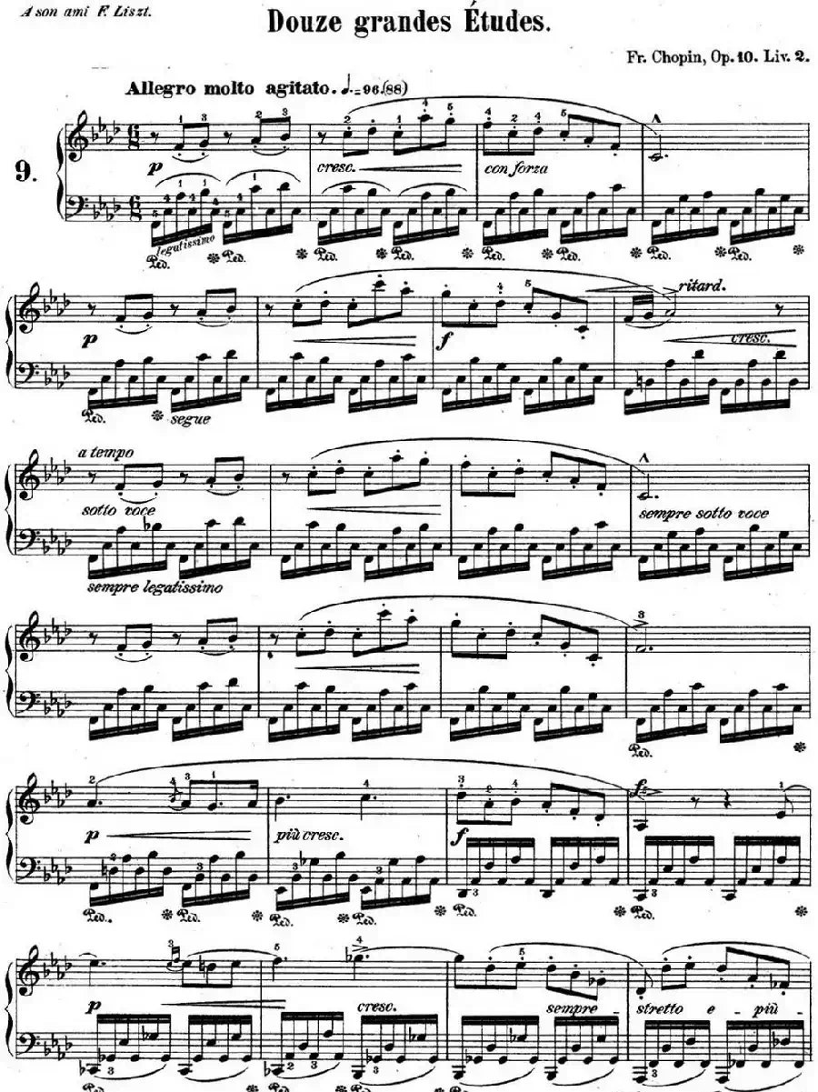 肖邦练习曲9 Op.10 No.9 f小调 F minor
