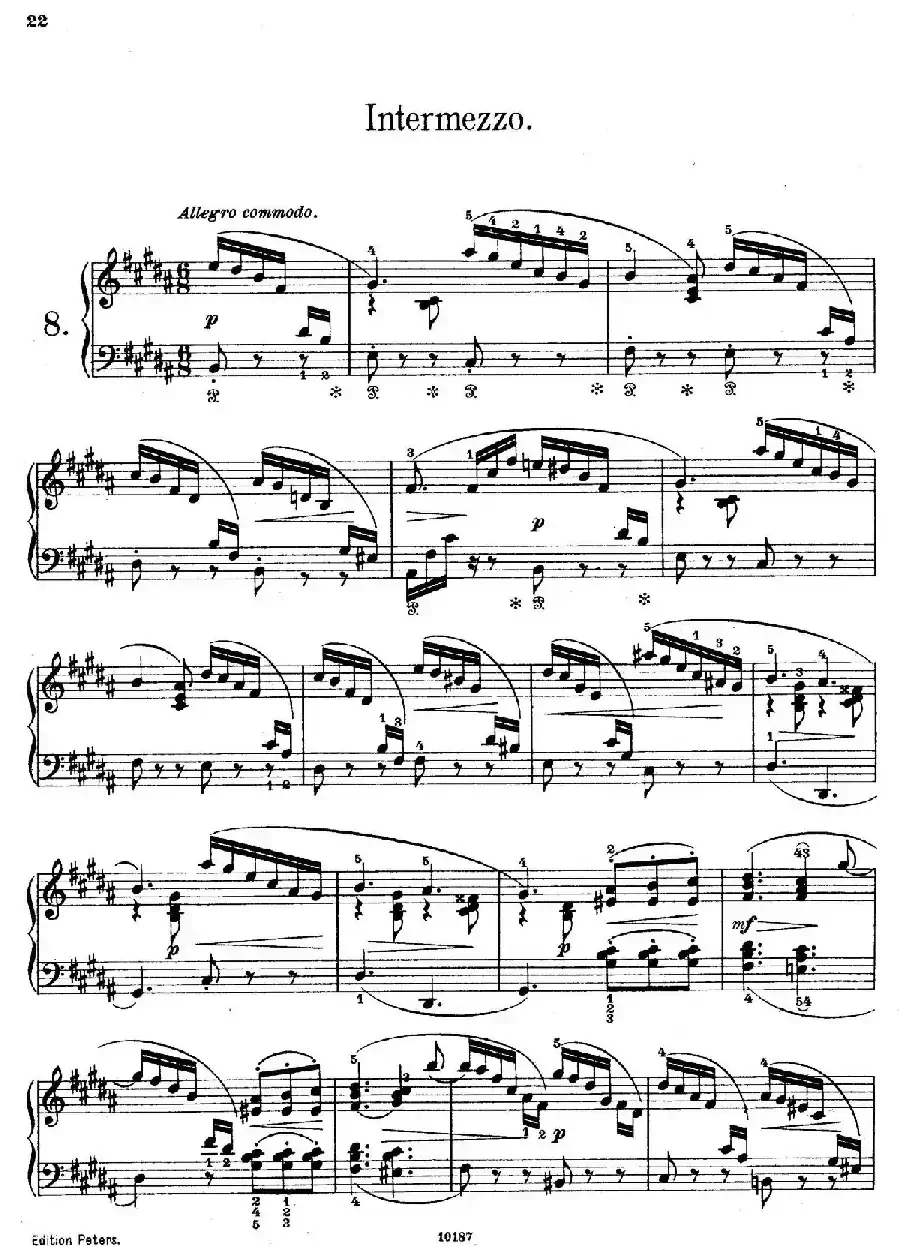 Akvareller Op.19（水彩画 8. 间奏曲）