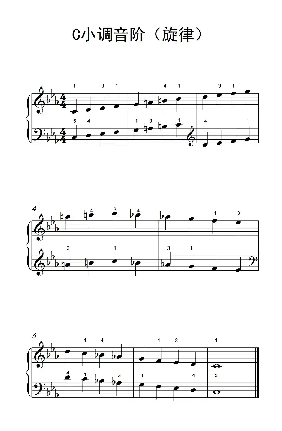 C小调音阶(旋律)(孩子们的钢琴音阶、和弦与琶音 2)