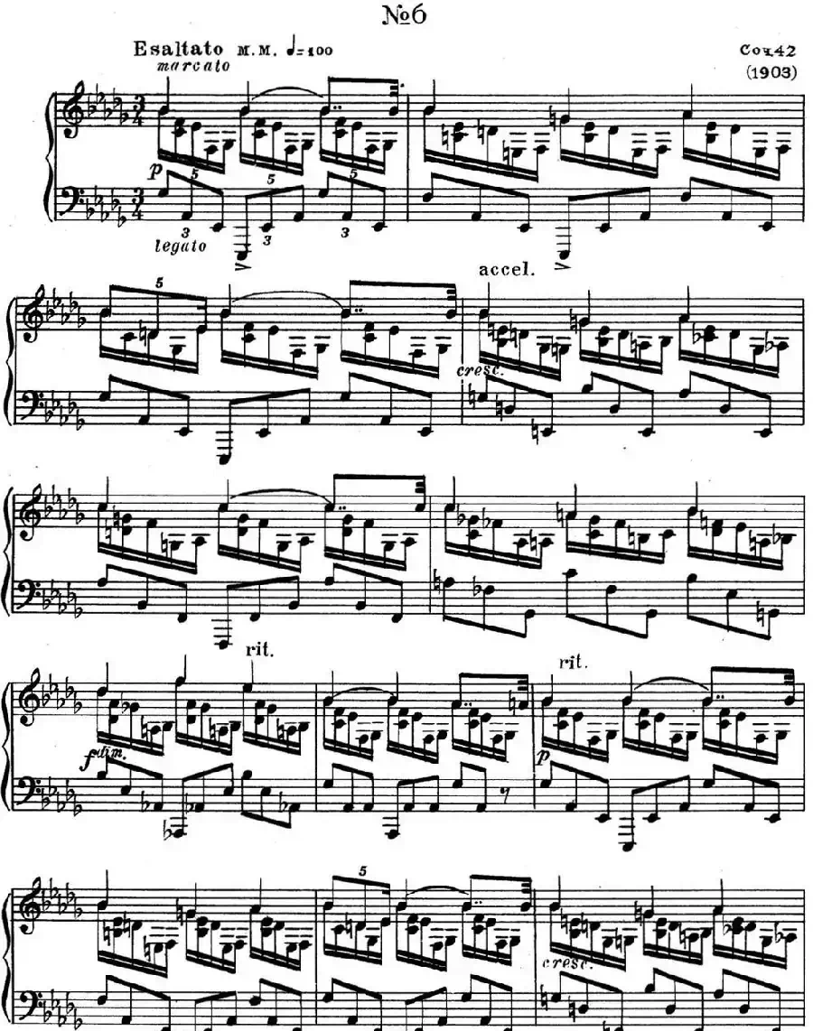 斯克里亚宾 钢琴练习曲 Op.42 No.6 Alexander Scriabin Etudes