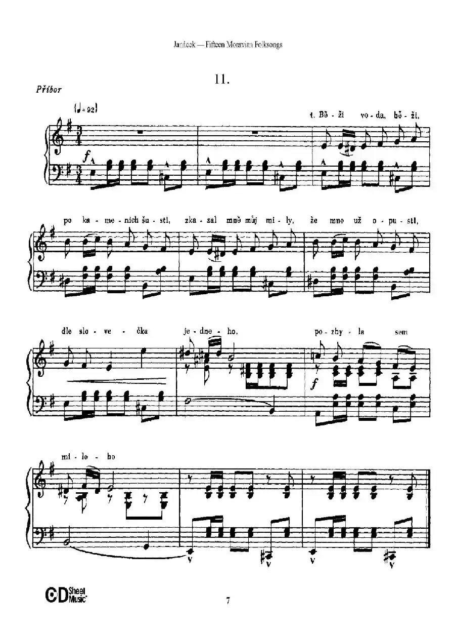 Moravian Folksong（15首摩拉维亚民歌集）