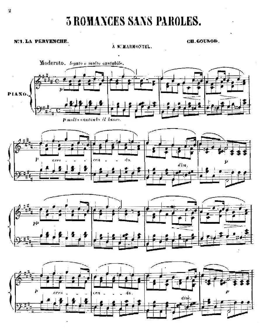 3 Romances Sans Paroles（3首无词浪漫曲 ·1. 长春花）