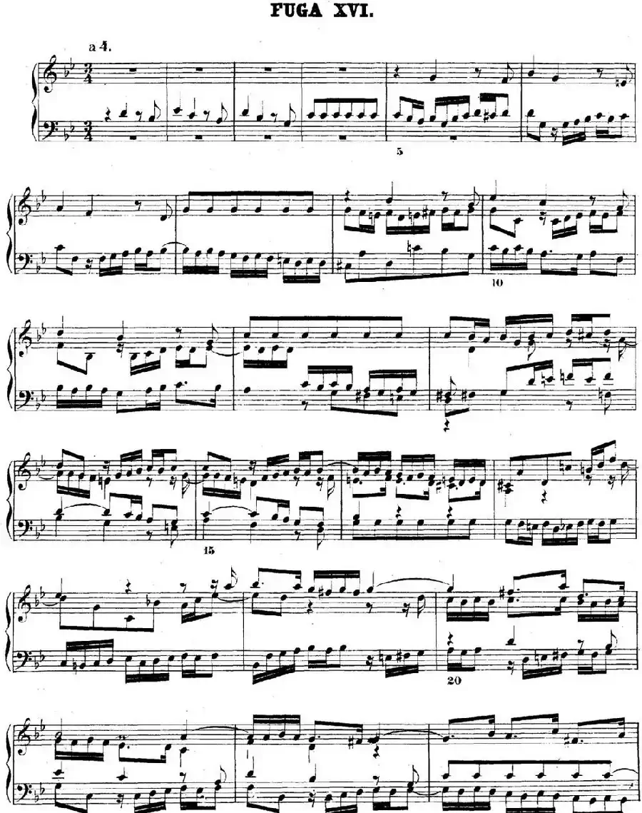 巴赫《平均律钢琴曲集·第二卷》之赋格曲(NO.16)