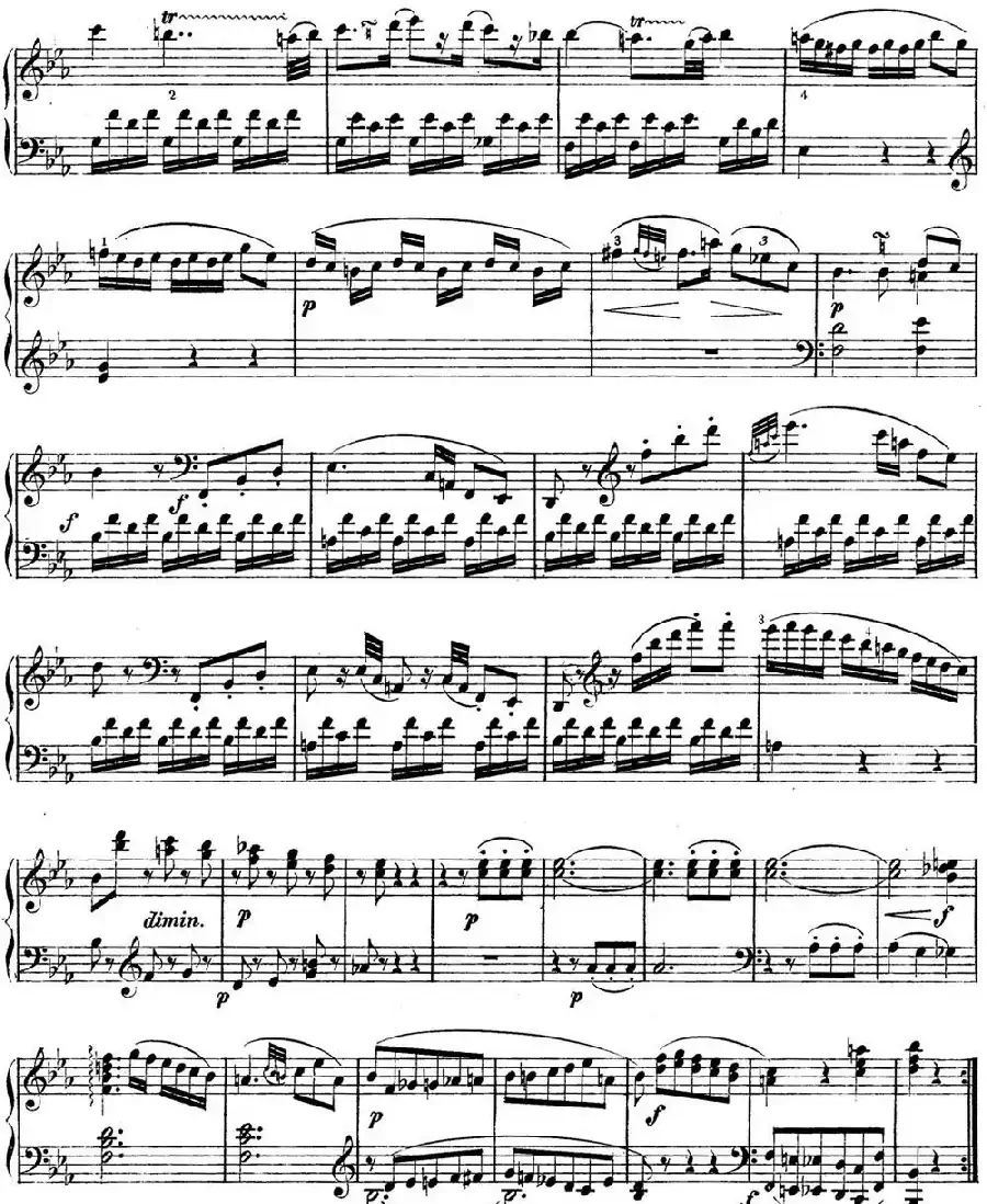 海顿 钢琴奏鸣曲 Hob XVI 49 in E-flat major