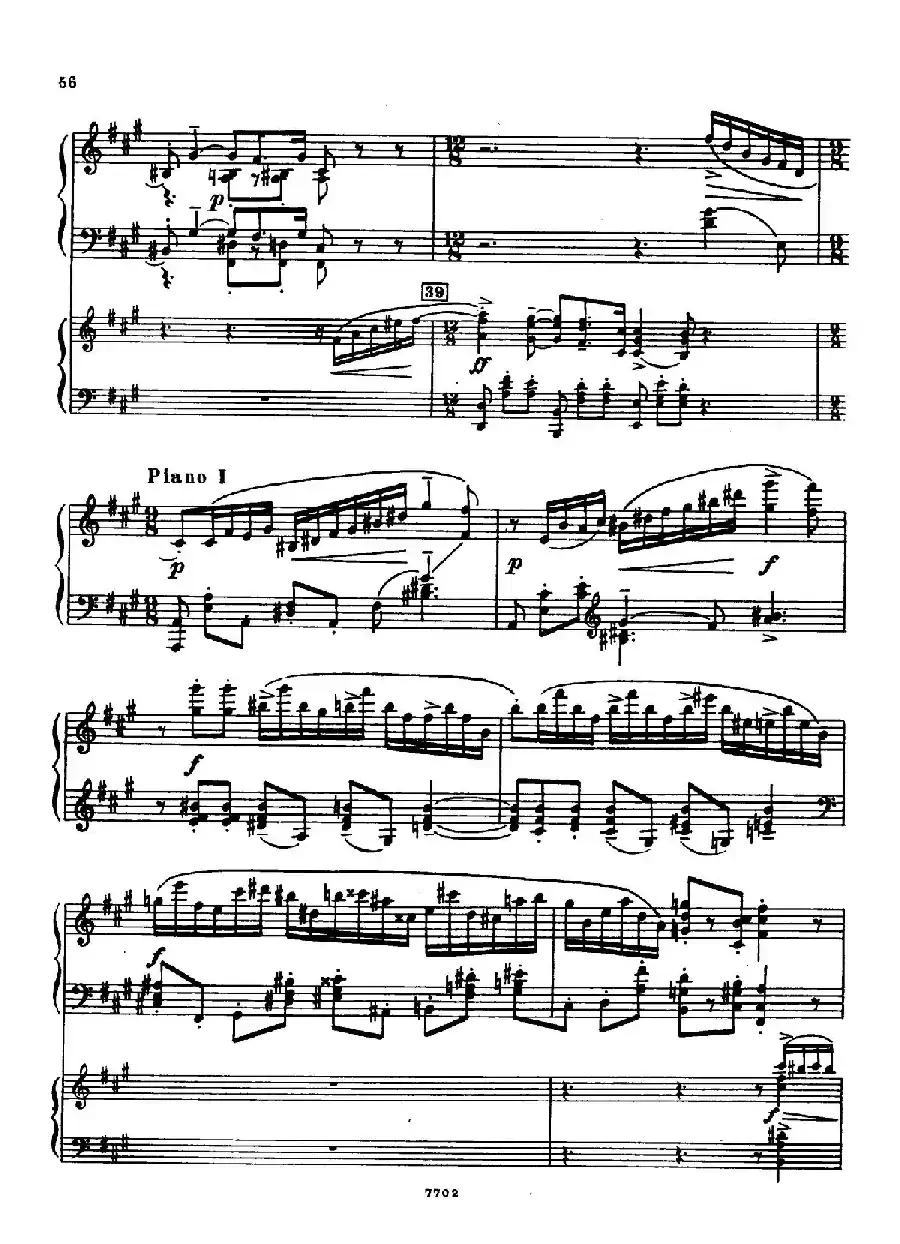 升f小调第一钢琴协奏曲 Op.1（双钢琴版）