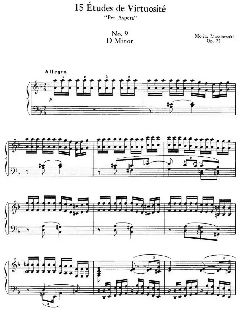 15 Etudes de Virtuosité Op.72 No.9（十五首钢琴练习曲之九）