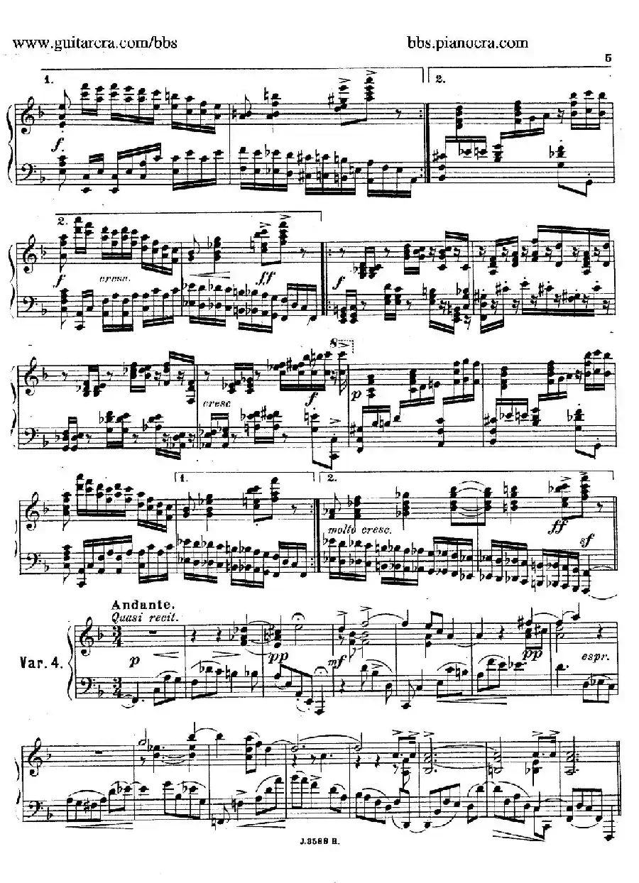 Theme with Variations and Fugue in F Major Op.14 （F大调主题变奏与赋格）
