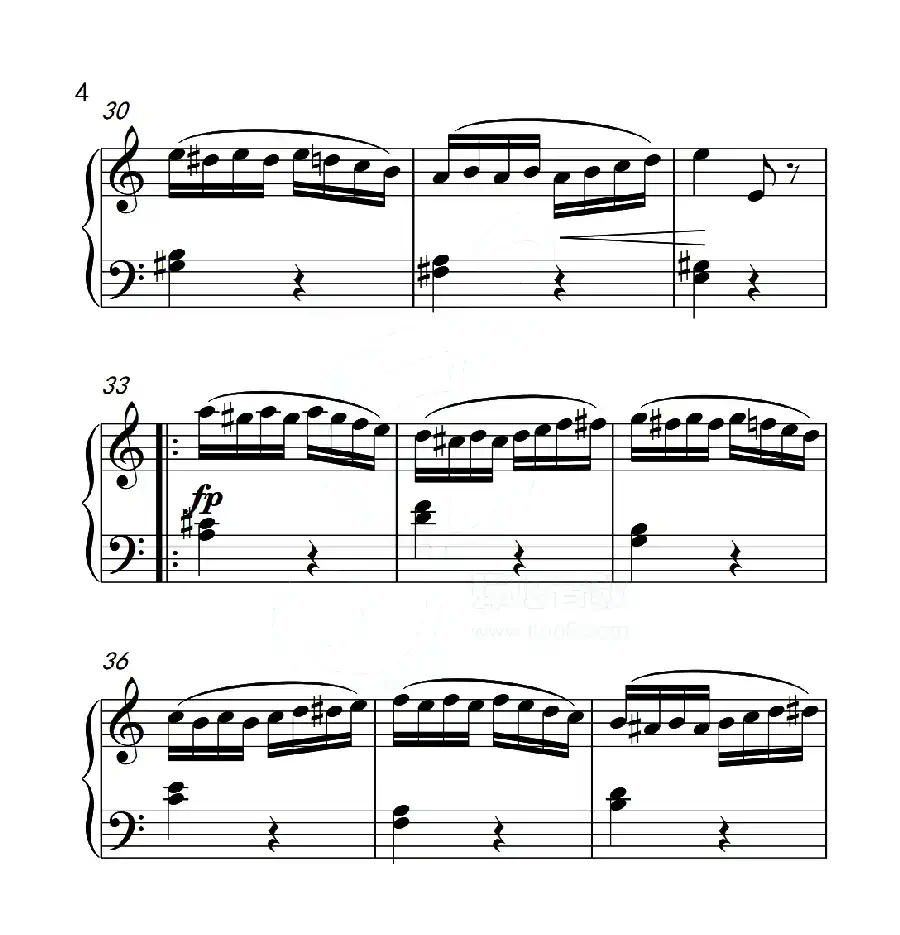 第五级A组 帕格尼尼主题变奏曲（选段）（中国音乐学院钢琴考级作品1~6级）