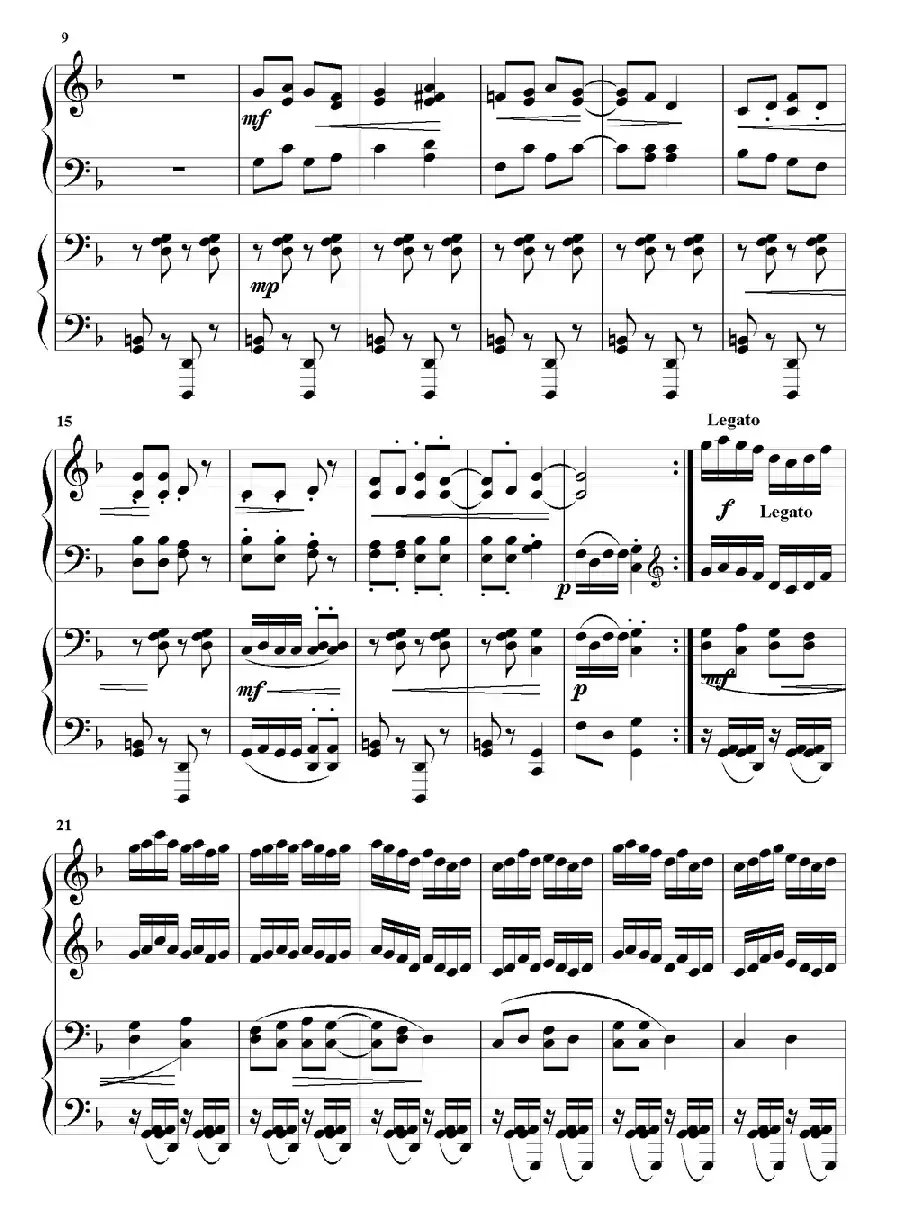 太阳出来喜洋洋（双钢琴曲）